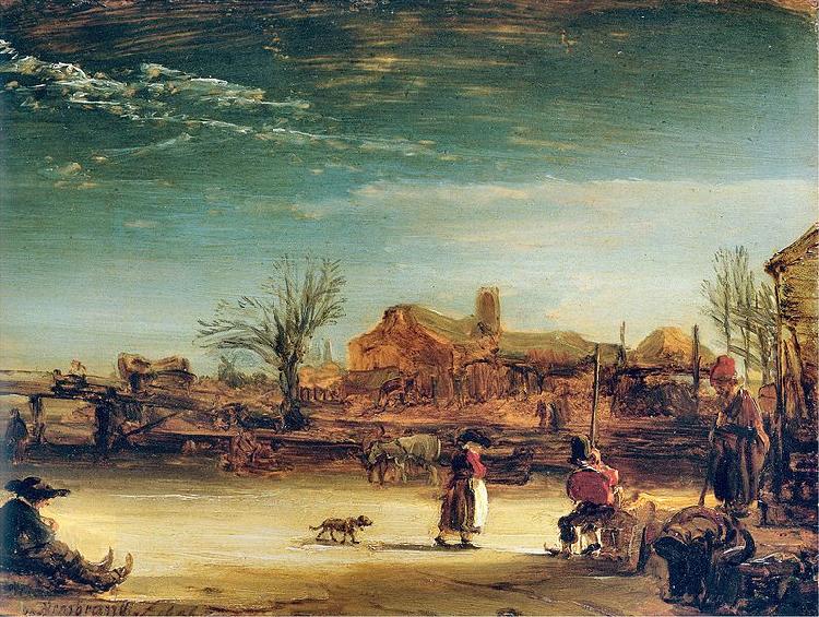 Rembrandt Peale Winter landscape oil painting picture